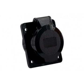 F-ELEKTRO Gnjijezdo utičnice za napajanje, koso, 16A/5P /FE/, crno F7.0132