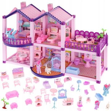 LandToys Kućica za lutke Pony Villa, Namještaj za ponije, Figurice, Pribor