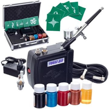 KOMPLET ZA MODELIRANJE MINI AIRBRUSH KOMPRESOR BOJE ŠABLONE KUTIJICA