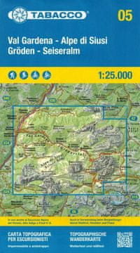 Val Gardena, Alpe di Siusi / Groden, Seiseralm 1:25.000. Vodootporna turistička karta 05. Duhan