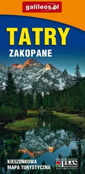 Tatre, Zakopane. Džepna, plastificirana turistička karta / karta grada. Izdanje 2025. Galileos