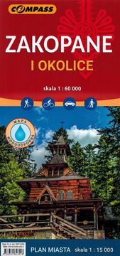 Compass Zakopane i okolica 1:60 000. Plastificirana karta grada / Turistička karta. Izdanje 2024. Kompas