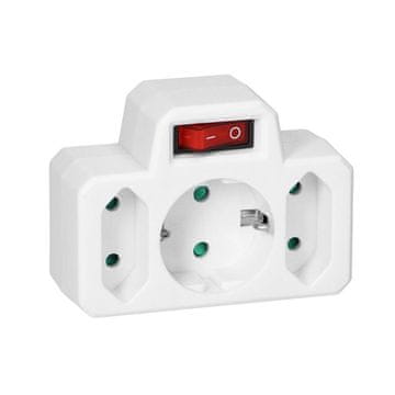 Orno Razdjelnik 1x2P+Z, 2x2P/II s prekidačem OR-AE-13191(GS) schuko