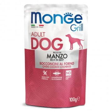 Monge Dog Grill komadići hrane za odrasle pse s govedinom 100 g