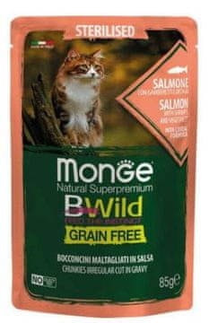 Monge BWild Cat sterilizirani losos sa škampima i povrćem u umaku 85 g