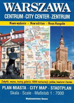 GAUSS Varšava - centar grada 1:7.000. Karta / Plan grada. Izdanje 2023./2024.