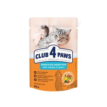 Club 4 Paws PREMIUM HRANA ZA ODRASLE MAČKE S OSETLJIVOM PROBAVOM - VREĆICA 80 g