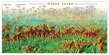 Niske Tatre. Panoramska karta Niskih Tatri s 3D efektom. Razglednica
