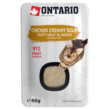 Ontario juha od piletine, sira i riže za odrasle mačke 40 g