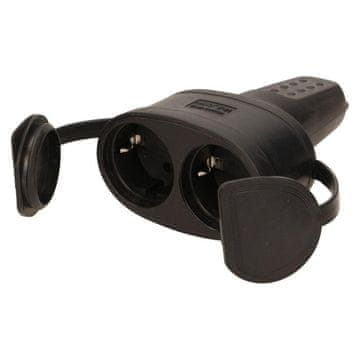 Orno Vodootporno dvostruko gumeno utičnica 2P+Z, IP44 OR-AE-13117(GS) schuko