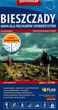 Bieszczadske ine 1:50.000. Plastificirana turistička karta za inare i bicikliste. Izdanje 2025./2026. Galileos