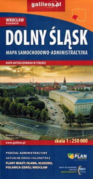 Donja Šleska / Donjošlesko vojvodstvo. Cestovna i administrativna karta. Galileos