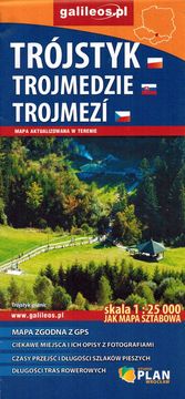 Tromjesje, Šleski Beskidi, Kisučki Beskidi / Poljsko-češko-slovačka granica. Turistička karta. Galileos