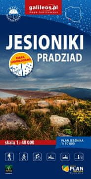 Jeseníky / Praděd, Jesenik. Kaširana turistička karta. Izdanje 2025/2026. Galilej