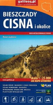 Bieszczadske ine - Cisna i okolica 1:25 000. Turistička karta. Izdanje 2025./2026. Galileos