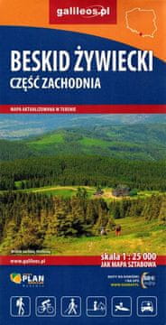 Żywiec Beskids, zapadni dio. Turistička karta. Galilej