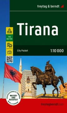 Freytag & Berndt Tirana 1:10.000. Vodootporna karta / Plan grada. Objavljeno 2025.