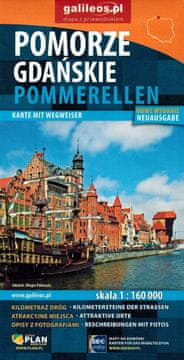 Gdańsk Pomerania / Pomerellen 1:160.000. Auto i turistička karta. Galilej