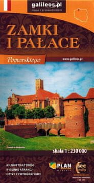 Pomeransko vojvodstvo. Dvorci i palače. Cestovna i turistička karta. Galileos