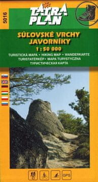 Sulovske stijene (Sulov Mountains), Javorniky / Sulovske Vrchy, Javorniky. Turistička karta 5016. Plan Tatre
