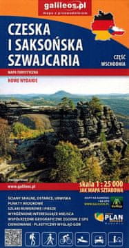 Češka i saksonska Švicarska, istočni dio 1:25.000. Turistička karta. Izdanje 2026./2027. Galileos
