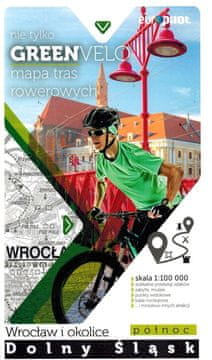 Pilot Wrocław i okolica, sjeverni dio. Donja Šleska. Turistička karta biciklističkih ruta. Ne samo Green Velo.