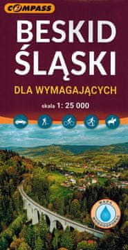 Compass Šleski Beskidi 1:25.000. Laminirana turistička karta za zahtjevne turiste. Objavljeno 2025. Kompas