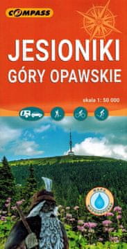 Compass Jeseníky, Opavske gore 1:50.000. Laminirana turistička karta. Izdanje 2024. Kompas.