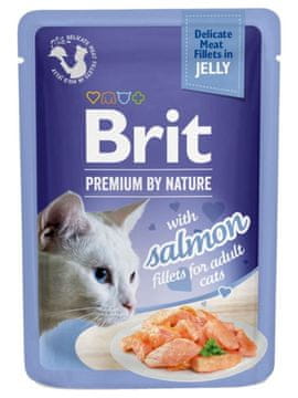 Brit PREMIUM hrana za odrasle mačke s lososom u želeu (vrećica) 85 g