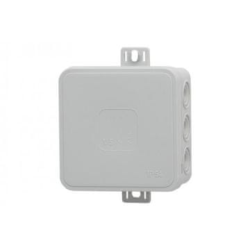 F-ELEKTRO Hermetička kutija V6, termoplastika 85x85x41 IP54, siva - klik, 12 izbijajućih otvora F1.0289