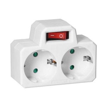Orno 2x2P+Z razdjelnik s prekidačem OR-AE-13187(GS) schuko