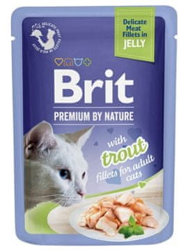 Brit PREMIUM hrana za odrasle mačke s pastrvom u želeu (vrećica) 85 g