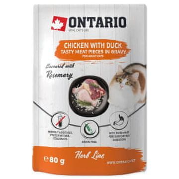 Ontario CAT umak od piletine, patke, riže i ružmarina s začinskim biljem 80 g