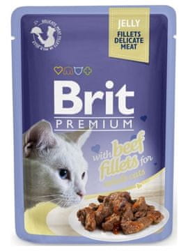 Brit PREMIUM hrana za odrasle mačke s govedinom u želeu (vrećica) 85 g