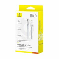 BASEUS kabel USB C-C 2m 100W 20V 5A Discolor pleteni sivi E0420703
