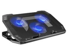 Natec ORIOLE rashladni stalak za laptop, do 17,3, 7 kutova nagiba, 3x120 mm ventilator, LED osvjetljenje, 2x USB-A