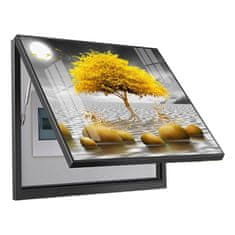 HOME & MARKER® Ukrasna slika za poklopac razvodne kutije 30×40 cm, moderan PS okvir, dekor za dnevni boravak i ured | DECOFRAME, tree