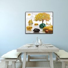 HOME & MARKER® Ukrasna slika za poklopac razvodne kutije 30×40 cm, moderan PS okvir, dekor za dnevni boravak i ured | DECOFRAME, tree