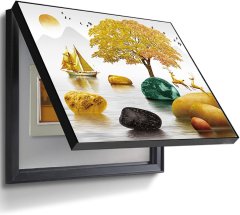 HOME & MARKER® Ukrasna slika za poklopac razvodne kutije 30×40 cm, moderan PS okvir, dekor za dnevni boravak i ured | DECOFRAME, tree