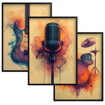 Zidni posteri s okvirima Moderne zidne slike Glazba Gitara