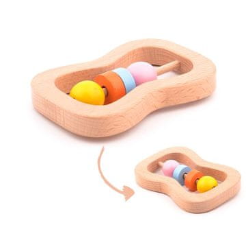 Drvena zvečka, hvataljka za bebe Montessori
