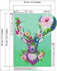 Malatec DIJAMANTNI VEZ Dijamantna slika Dijamantni mozaik 5D SET JELENA 30x40