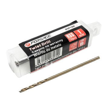 FORSAGE SET BUŠILICA 10 KOMADA SVRDILA ZA METAL 1 mm HSS+Co