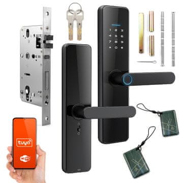 Tuya WiFi pametna ručka za vrata cilindar brave RFID kod otiska prsta