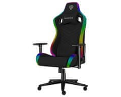 Genesis TRIT 660 RGB gaming / uredska stolica, ergonomska, podesiva visina / nagib, 2D nasloni za ruke, RGB LED osvjetljenje, do 150 kg, crna