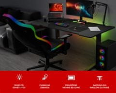 Genesis TRIT 660 RGB gaming / uredska stolica, ergonomska, podesiva visina / nagib, 2D nasloni za ruke, RGB LED osvjetljenje, do 150 kg, crna