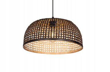 DM Viseća stropna lampa od bambusa BOHO ratana, velika, crna