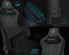 Genesis NITRO 660 gejmerska/uredska stolica, ergonomska, podesiva visina/nagib, ljuljačka, 2D nasloni za ruke, do 150 kg, crno-siva