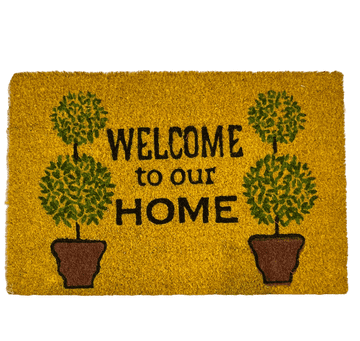 OTIRAČ ZA VRATA OD KOKOSOVOG ORUŽJA 40X60 CM PVC ŽUTI