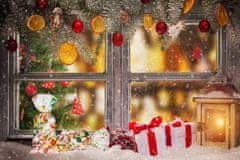 Nikcorp Božićne celofanske vrećice 100 kom, za slatkiše i kolače, s vezicama, vodootporne, 38,4x27 cm, blagdanski motivi